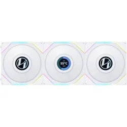 Lian Li Uni Fan Tl Lcd 120Mm Argb Cooling Fan With 1.6" Lcd Screen (Pack Of 3) - White